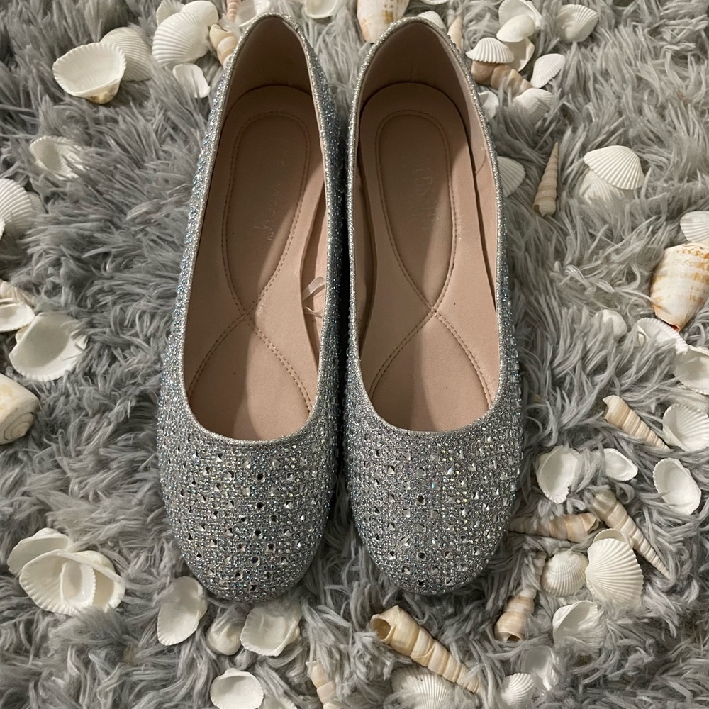 Deblossom Silver Sparkle Slippers BABA-1